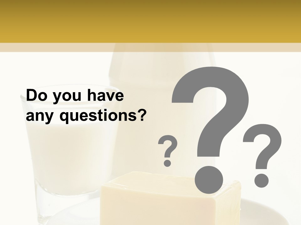 A Bottle Of Milk And A Plate Of Cheese On A Table PowerPoint Template