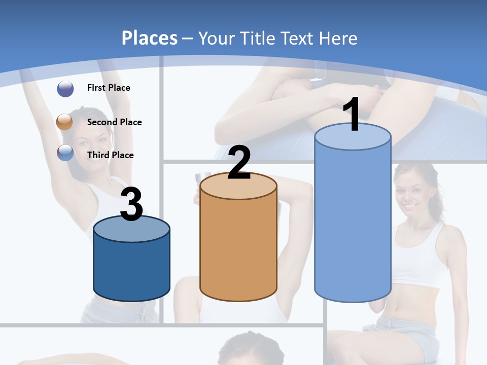 A Woman Is Doing Exercises With A Blue Ball PowerPoint Template
