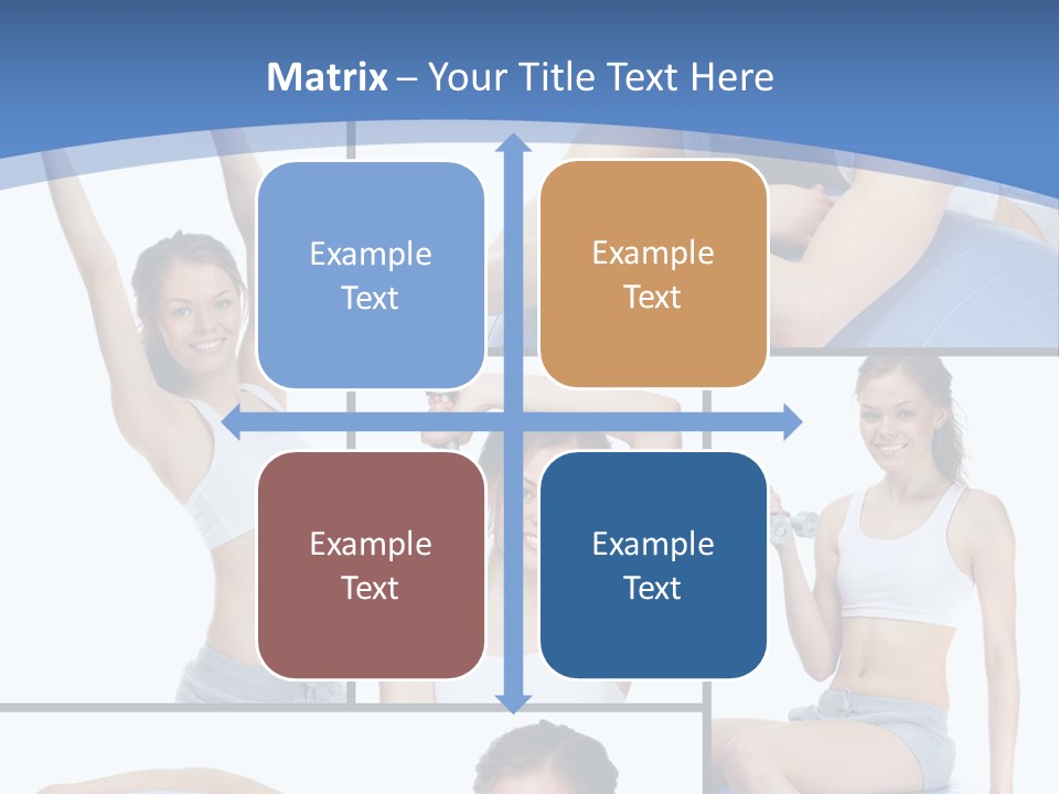 A Woman Is Doing Exercises With A Blue Ball PowerPoint Template