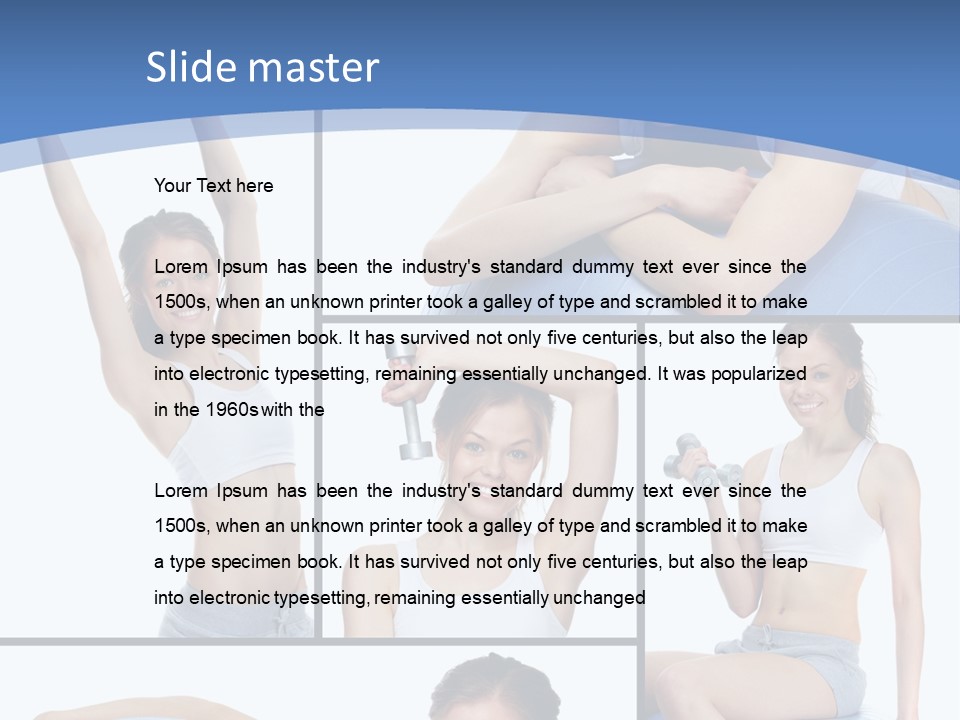 A Woman Is Doing Exercises With A Blue Ball PowerPoint Template