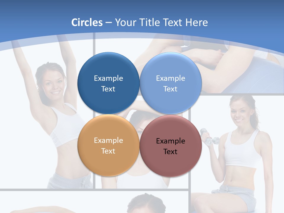 A Woman Is Doing Exercises With A Blue Ball PowerPoint Template