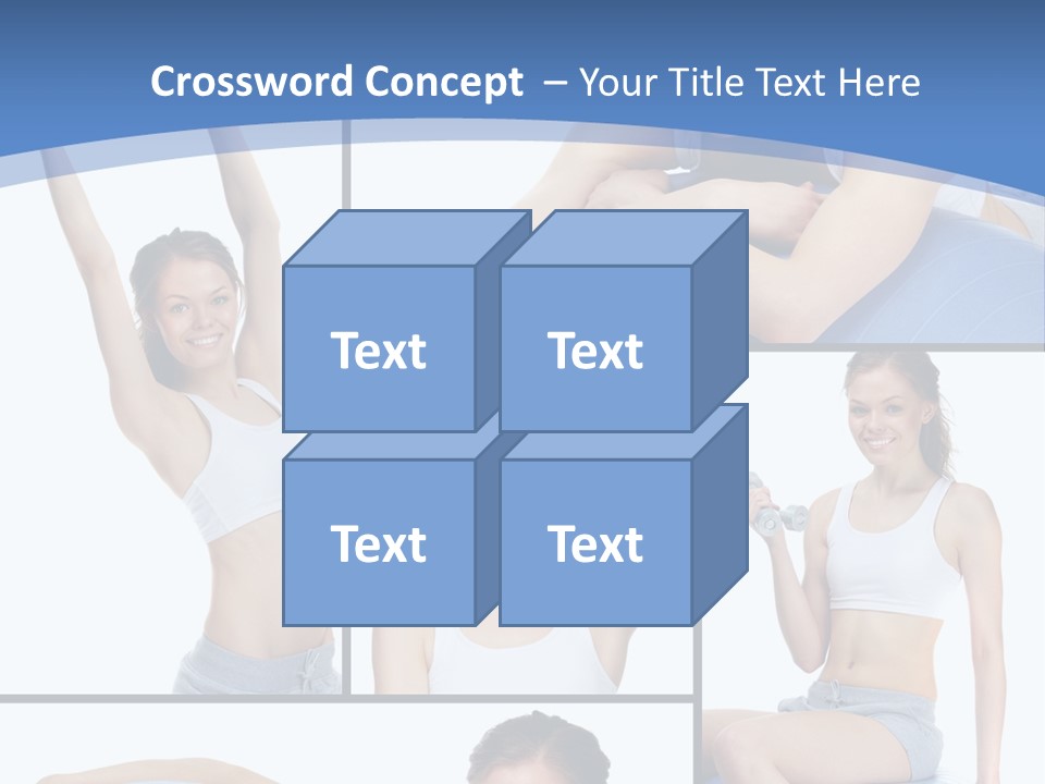 A Woman Is Doing Exercises With A Blue Ball PowerPoint Template