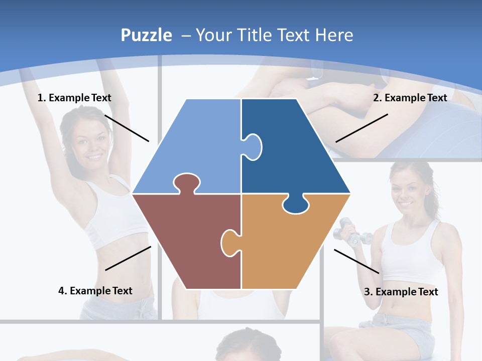 A Woman Is Doing Exercises With A Blue Ball PowerPoint Template