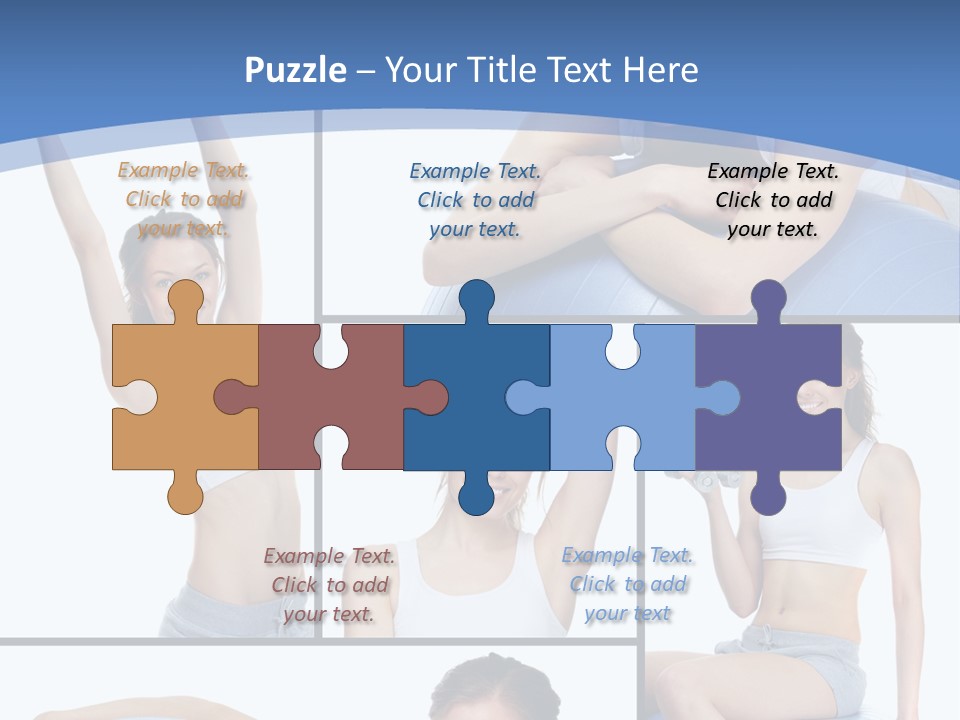 A Woman Is Doing Exercises With A Blue Ball PowerPoint Template