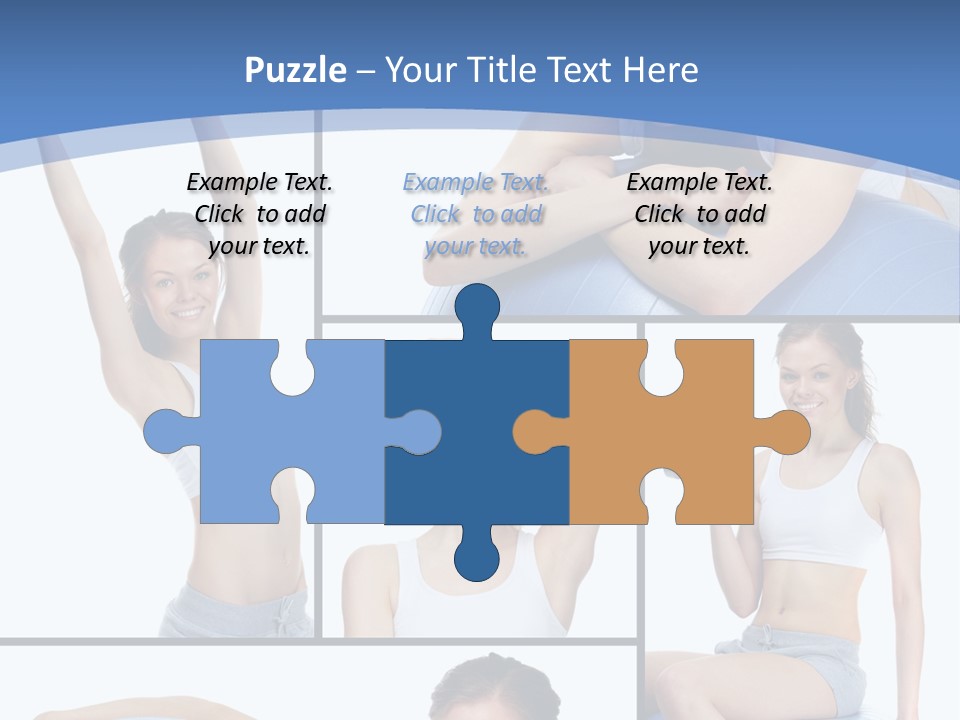 A Woman Is Doing Exercises With A Blue Ball PowerPoint Template