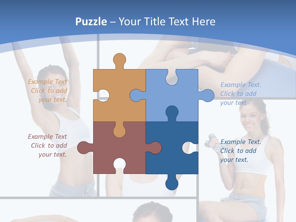 A Woman Is Doing Exercises With A Blue Ball PowerPoint Template