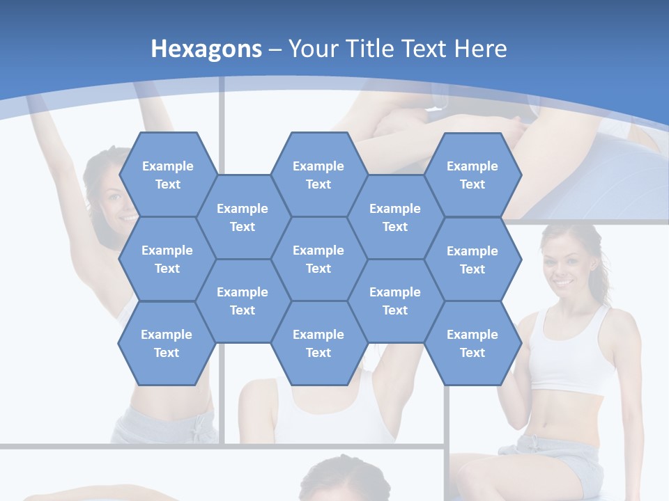 A Woman Is Doing Exercises With A Blue Ball PowerPoint Template