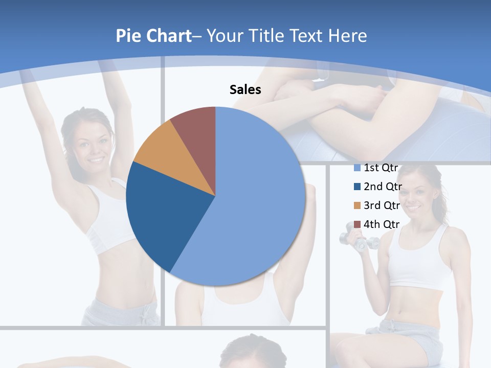 A Woman Is Doing Exercises With A Blue Ball PowerPoint Template