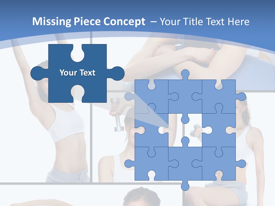 A Woman Is Doing Exercises With A Blue Ball PowerPoint Template