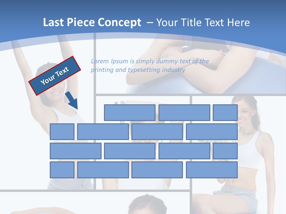 A Woman Is Doing Exercises With A Blue Ball PowerPoint Template