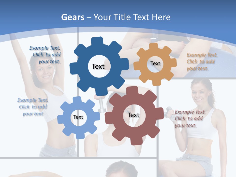 A Woman Is Doing Exercises With A Blue Ball PowerPoint Template