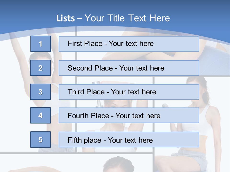 A Woman Is Doing Exercises With A Blue Ball PowerPoint Template