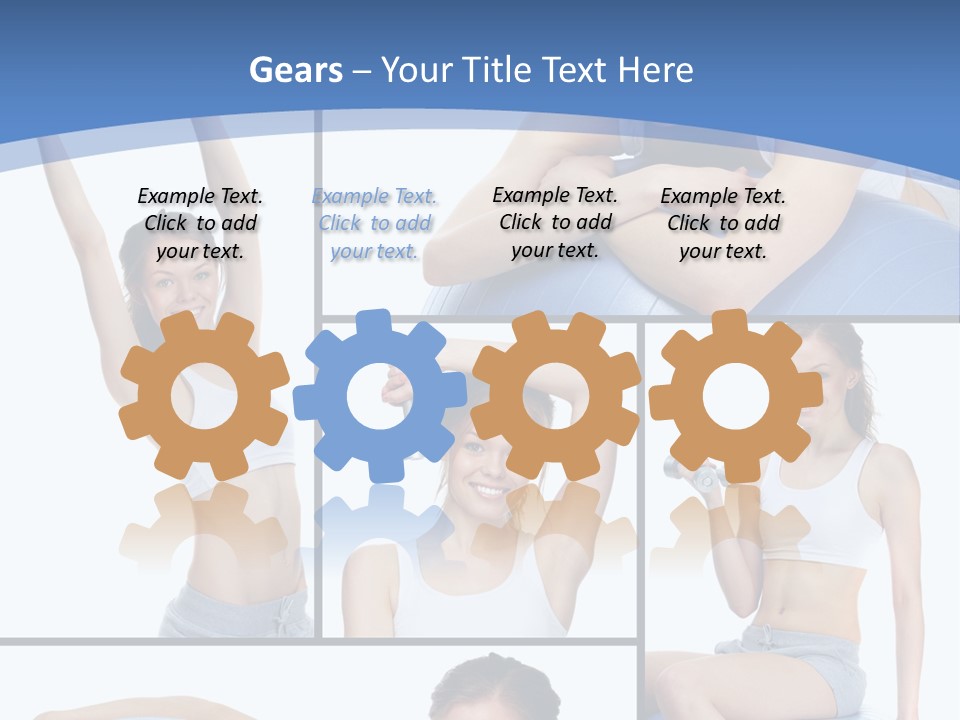 A Woman Is Doing Exercises With A Blue Ball PowerPoint Template