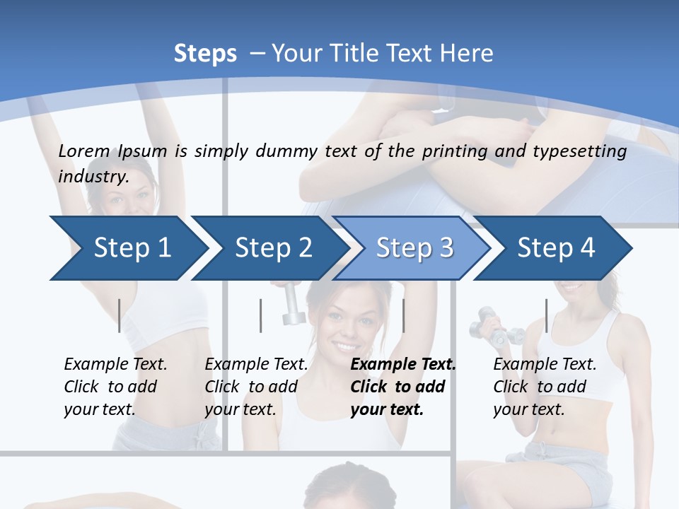 A Woman Is Doing Exercises With A Blue Ball PowerPoint Template