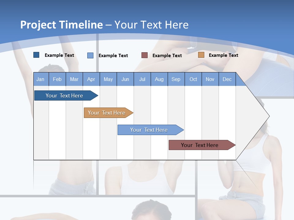 A Woman Is Doing Exercises With A Blue Ball PowerPoint Template
