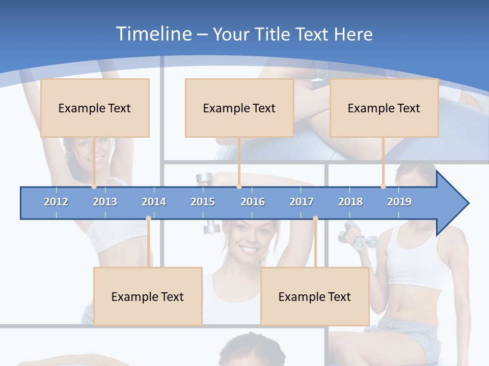 A Woman Is Doing Exercises With A Blue Ball PowerPoint Template