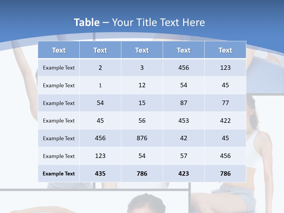 A Woman Is Doing Exercises With A Blue Ball PowerPoint Template