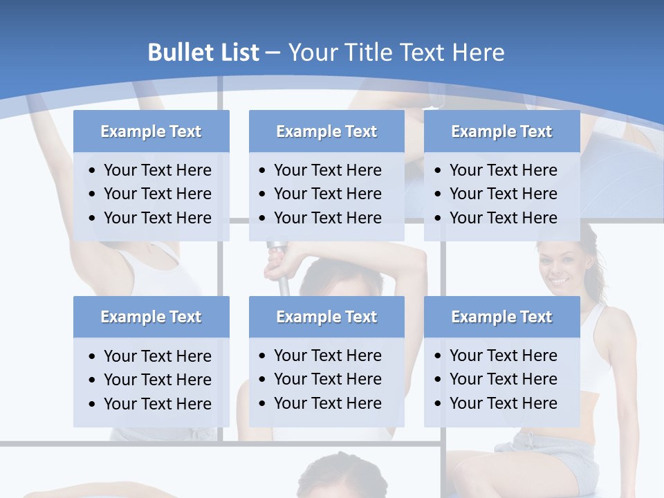A Woman Is Doing Exercises With A Blue Ball PowerPoint Template