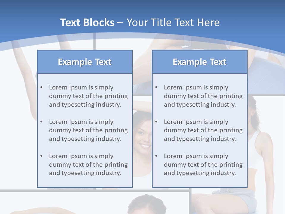 A Woman Is Doing Exercises With A Blue Ball PowerPoint Template
