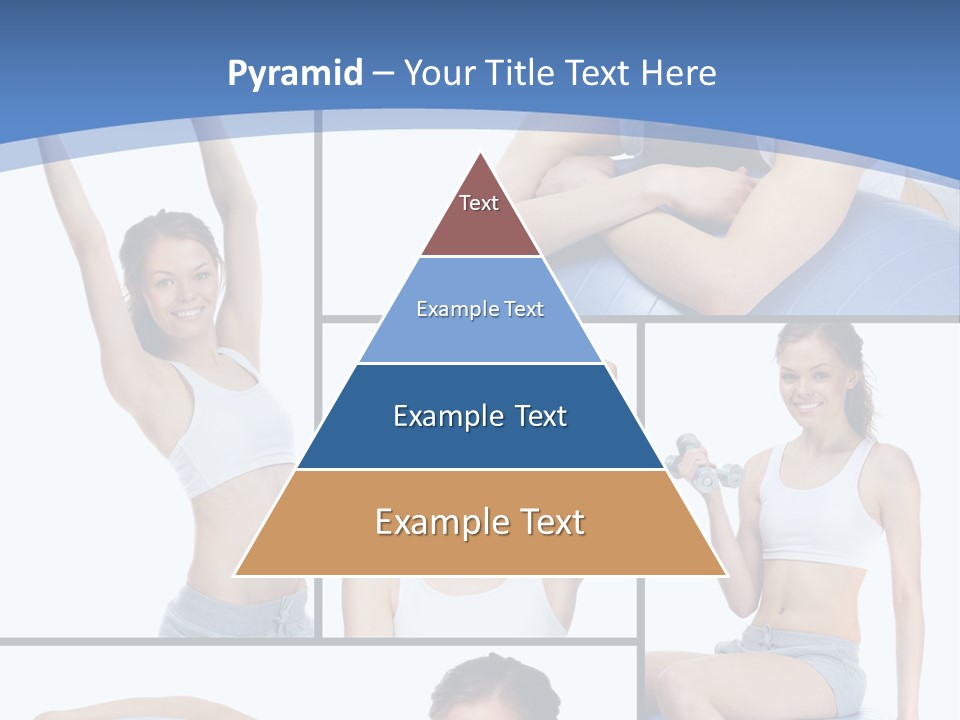 A Woman Is Doing Exercises With A Blue Ball PowerPoint Template