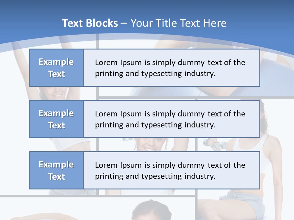 A Woman Is Doing Exercises With A Blue Ball PowerPoint Template
