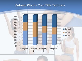 A Woman Is Doing Exercises With A Blue Ball PowerPoint Template