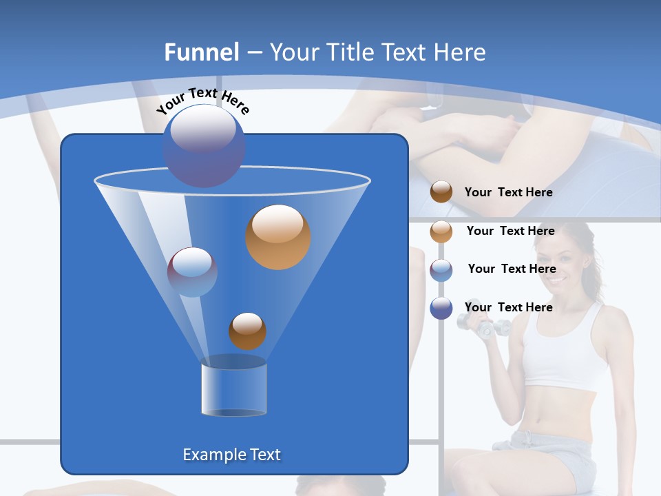 A Woman Is Doing Exercises With A Blue Ball PowerPoint Template