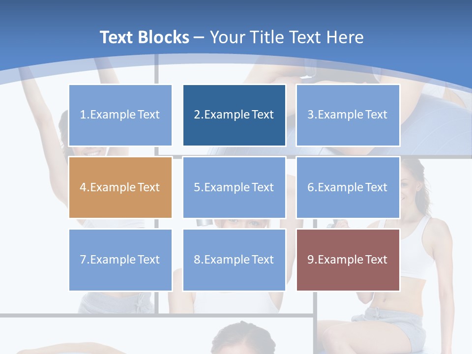 A Woman Is Doing Exercises With A Blue Ball PowerPoint Template