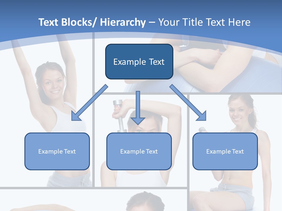 A Woman Is Doing Exercises With A Blue Ball PowerPoint Template