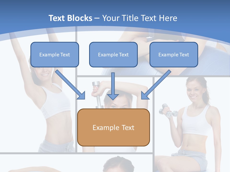 A Woman Is Doing Exercises With A Blue Ball PowerPoint Template