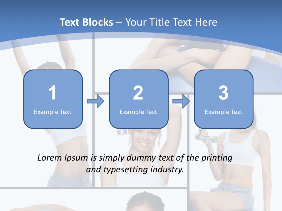 A Woman Is Doing Exercises With A Blue Ball PowerPoint Template