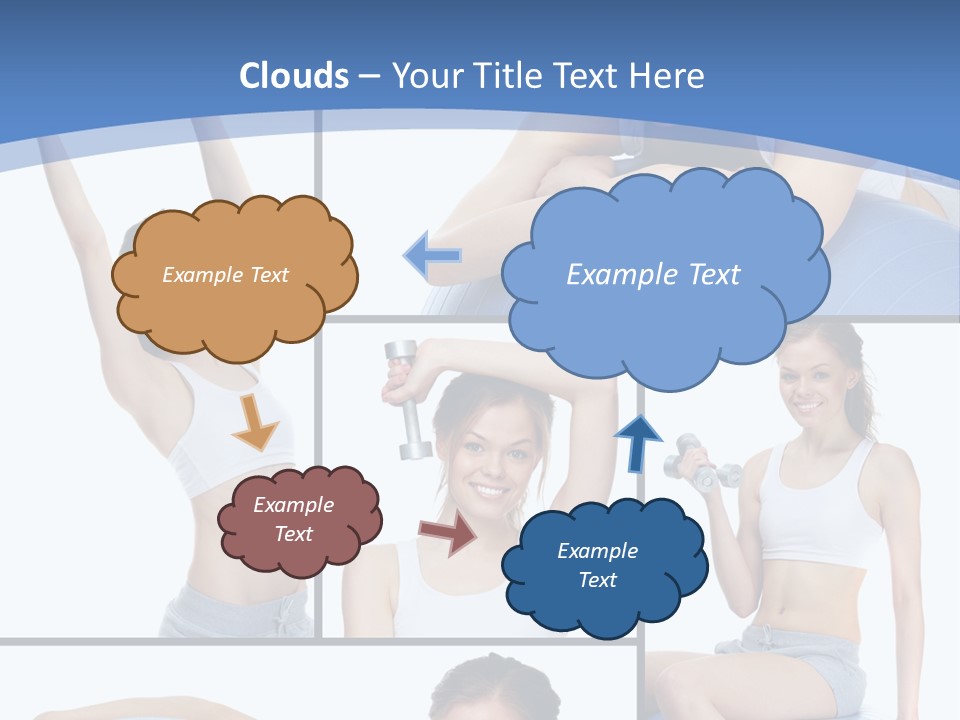 A Woman Is Doing Exercises With A Blue Ball PowerPoint Template