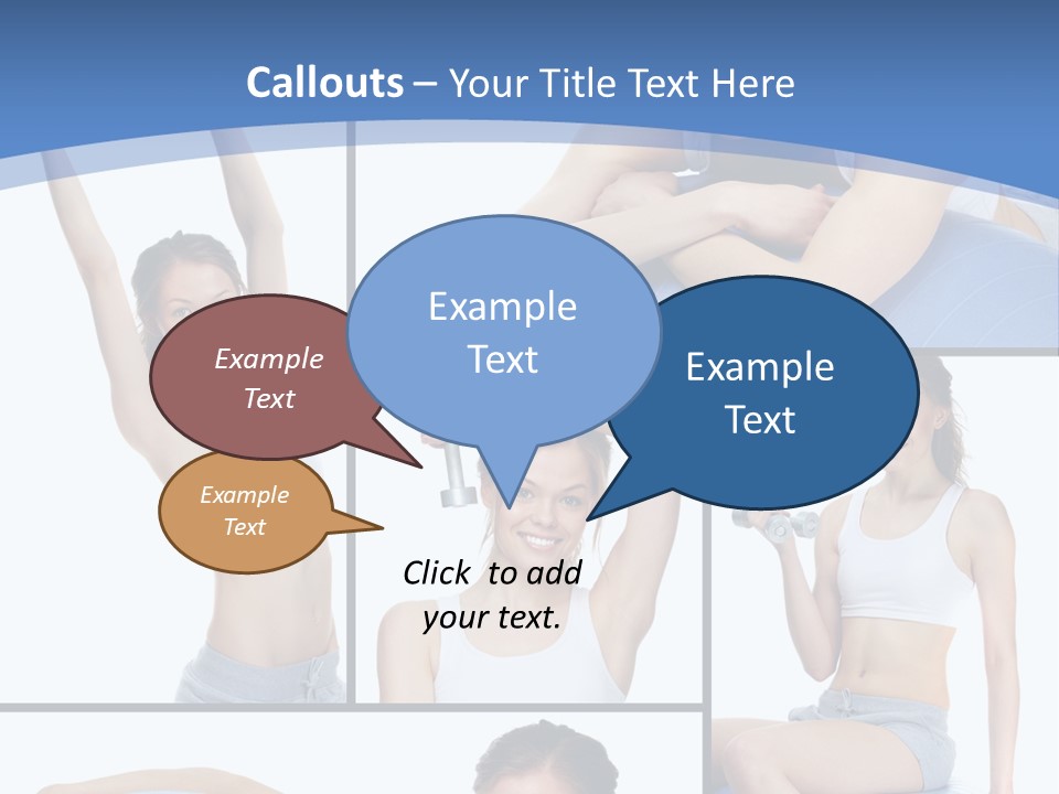 A Woman Is Doing Exercises With A Blue Ball PowerPoint Template