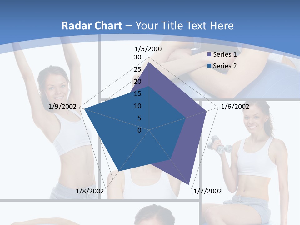 A Woman Is Doing Exercises With A Blue Ball PowerPoint Template