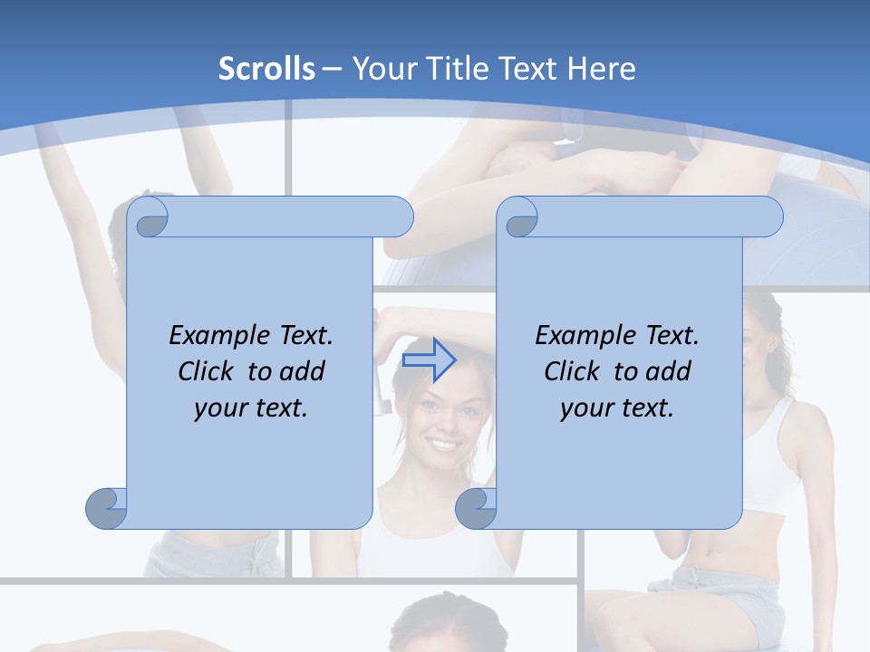 A Woman Is Doing Exercises With A Blue Ball PowerPoint Template