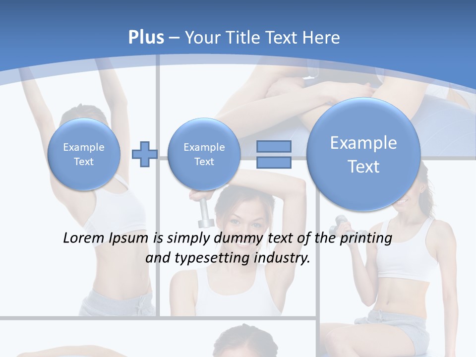 A Woman Is Doing Exercises With A Blue Ball PowerPoint Template
