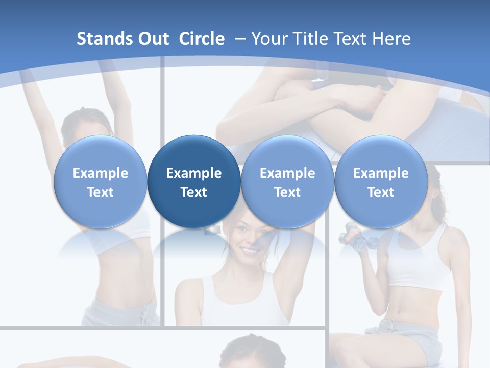 A Woman Is Doing Exercises With A Blue Ball PowerPoint Template