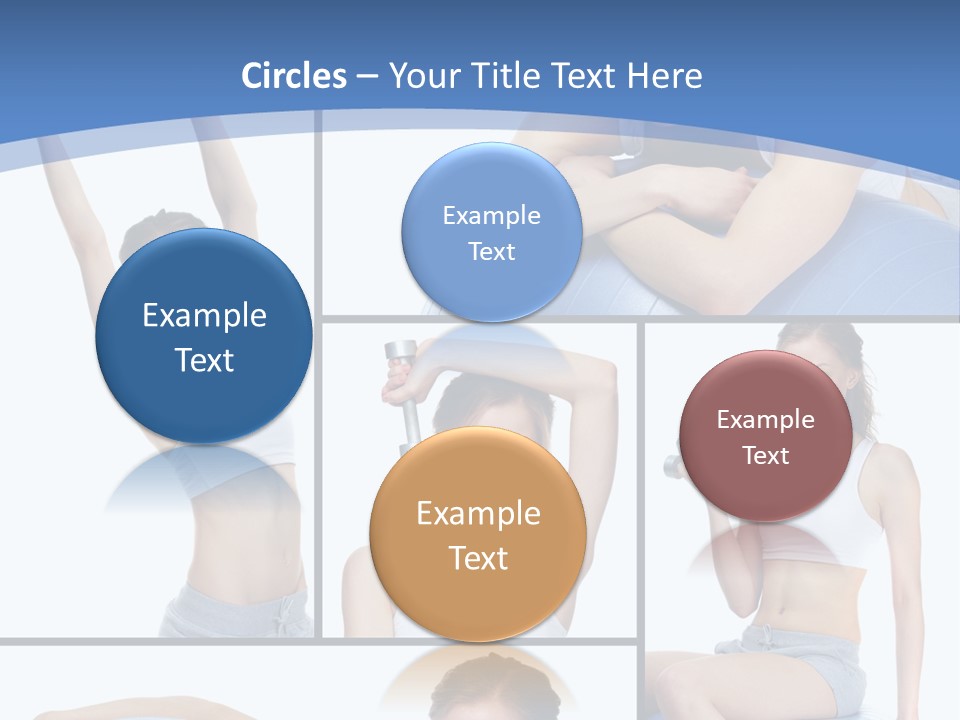 A Woman Is Doing Exercises With A Blue Ball PowerPoint Template