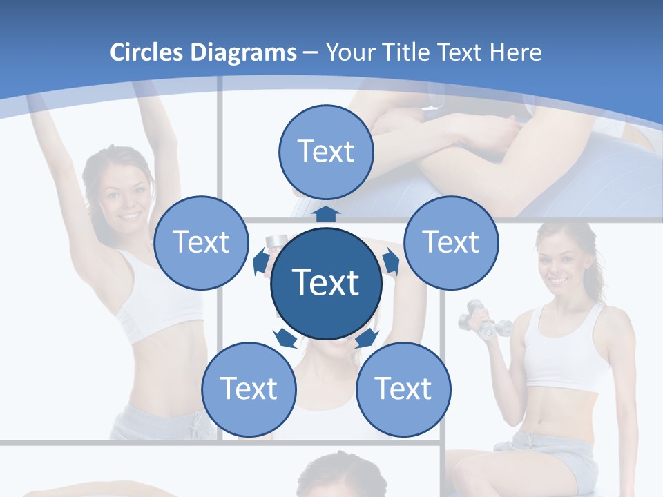 A Woman Is Doing Exercises With A Blue Ball PowerPoint Template