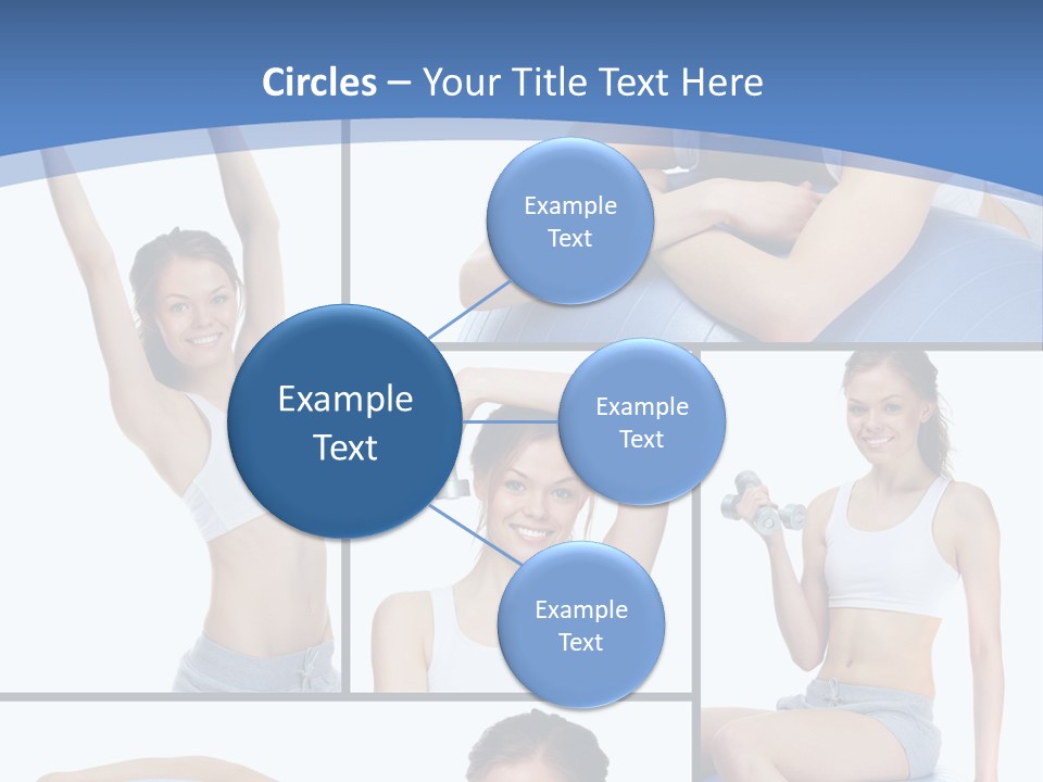 A Woman Is Doing Exercises With A Blue Ball PowerPoint Template