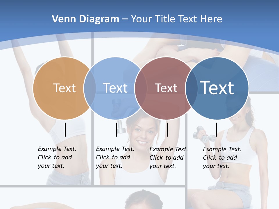 A Woman Is Doing Exercises With A Blue Ball PowerPoint Template