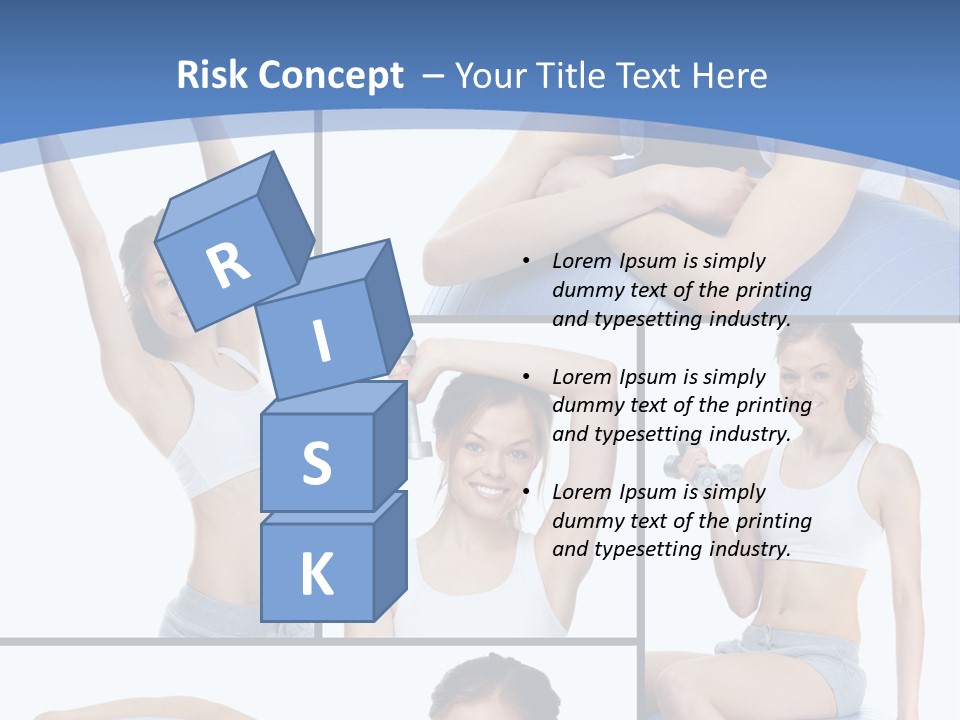 A Woman Is Doing Exercises With A Blue Ball PowerPoint Template