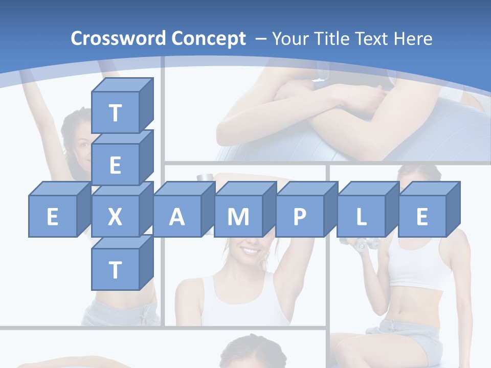 A Woman Is Doing Exercises With A Blue Ball PowerPoint Template