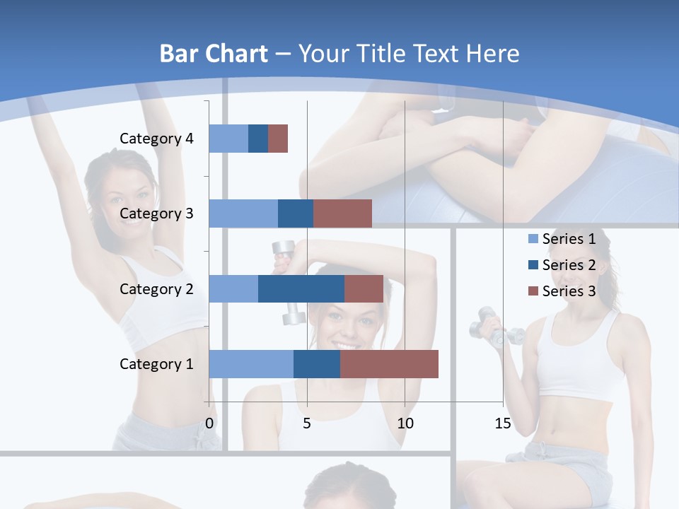 A Woman Is Doing Exercises With A Blue Ball PowerPoint Template