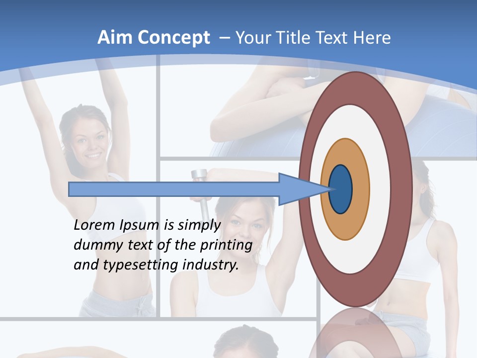 A Woman Is Doing Exercises With A Blue Ball PowerPoint Template