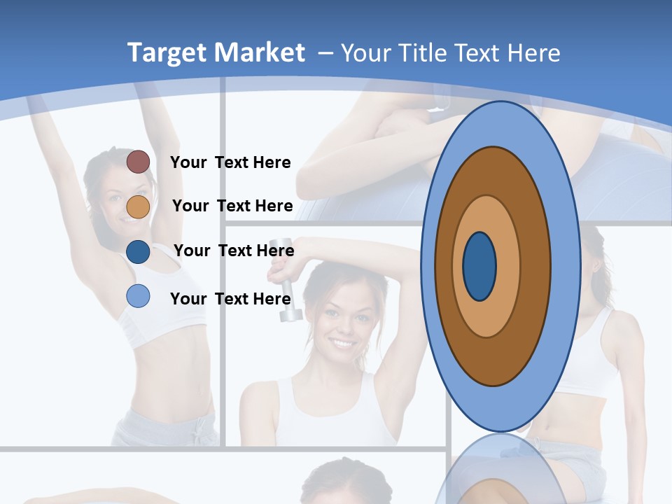 A Woman Is Doing Exercises With A Blue Ball PowerPoint Template