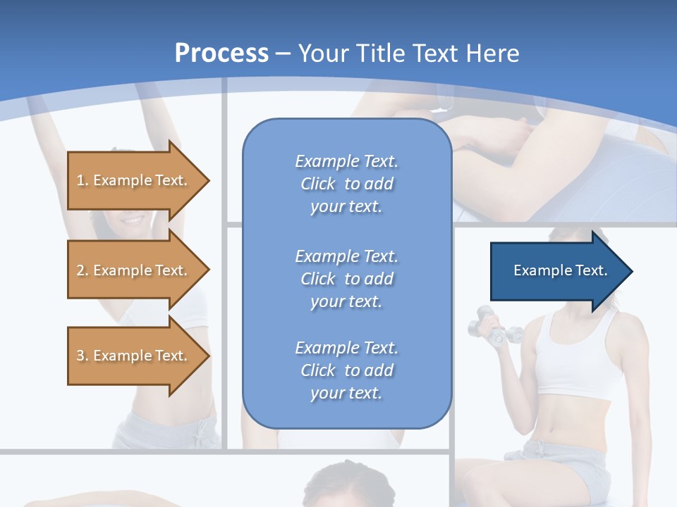 A Woman Is Doing Exercises With A Blue Ball PowerPoint Template