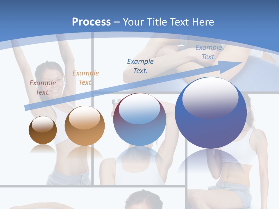 A Woman Is Doing Exercises With A Blue Ball PowerPoint Template