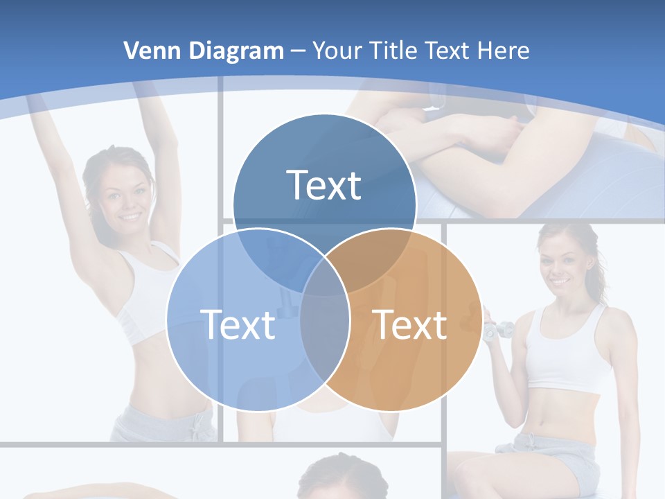 A Woman Is Doing Exercises With A Blue Ball PowerPoint Template