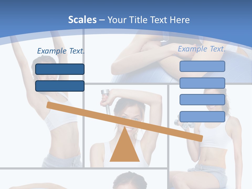 A Woman Is Doing Exercises With A Blue Ball PowerPoint Template
